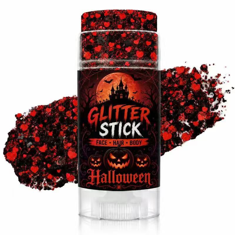 🔥1 kaufen, 1 gratis erhalten🎃Halloween Glitzer-Stick für Gesicht, Haar & Körper, glitzerndes Make-up-Accessoire