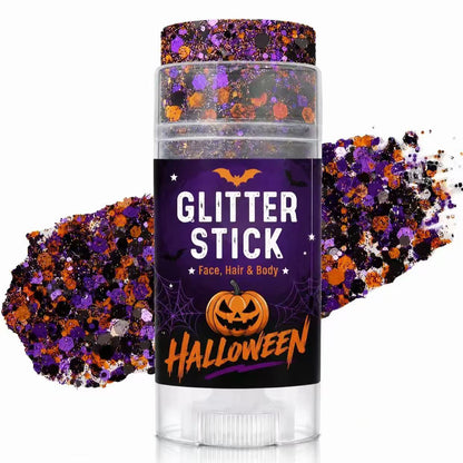 🔥1 kaufen, 1 gratis erhalten🎃Halloween Glitzer-Stick für Gesicht, Haar & Körper, glitzerndes Make-up-Accessoire