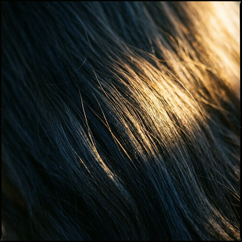 Rfooo Black shade — deep rich black hair with warm highlights