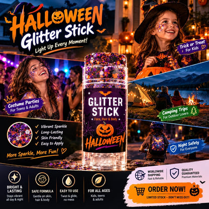 🔥1 kaufen, 1 gratis erhalten🎃Halloween Glitzer-Stick für Gesicht, Haar & Körper, glitzerndes Make-up-Accessoire